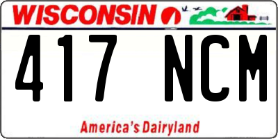WI license plate 417NCM