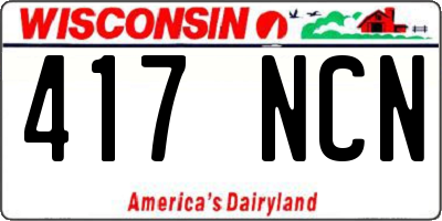 WI license plate 417NCN