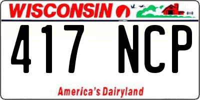 WI license plate 417NCP