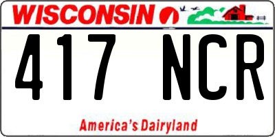 WI license plate 417NCR
