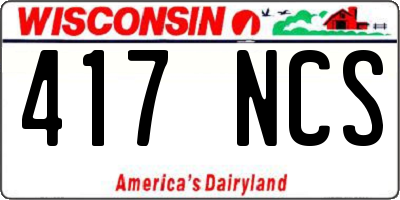 WI license plate 417NCS