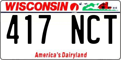 WI license plate 417NCT