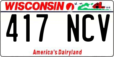 WI license plate 417NCV