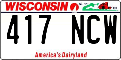 WI license plate 417NCW