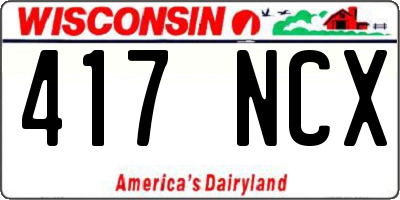 WI license plate 417NCX