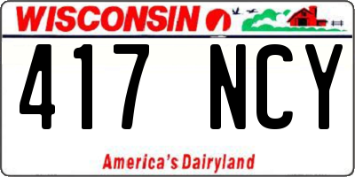 WI license plate 417NCY