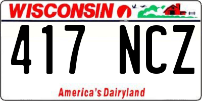 WI license plate 417NCZ