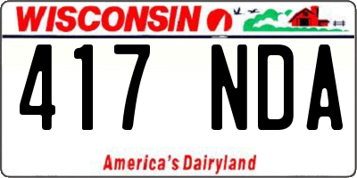 WI license plate 417NDA