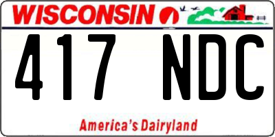 WI license plate 417NDC