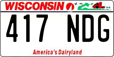 WI license plate 417NDG