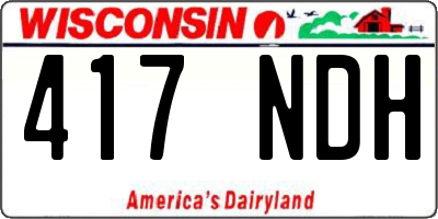WI license plate 417NDH