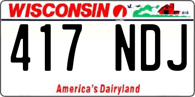 WI license plate 417NDJ