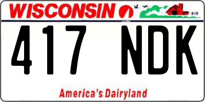 WI license plate 417NDK