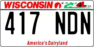 WI license plate 417NDN