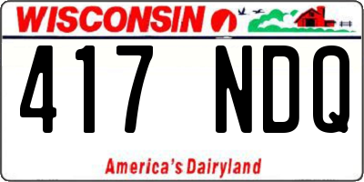 WI license plate 417NDQ