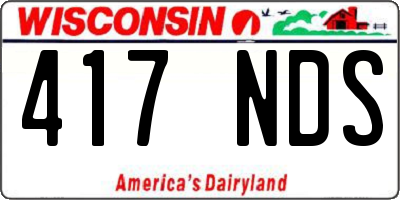 WI license plate 417NDS