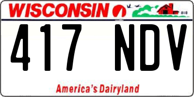 WI license plate 417NDV