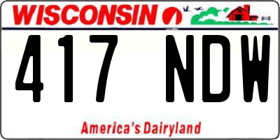WI license plate 417NDW
