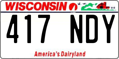 WI license plate 417NDY