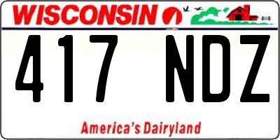 WI license plate 417NDZ
