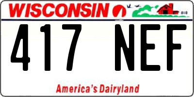 WI license plate 417NEF
