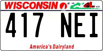 WI license plate 417NEI