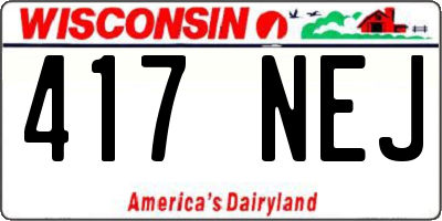 WI license plate 417NEJ