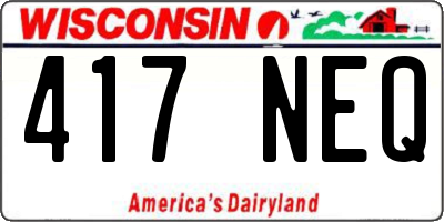 WI license plate 417NEQ