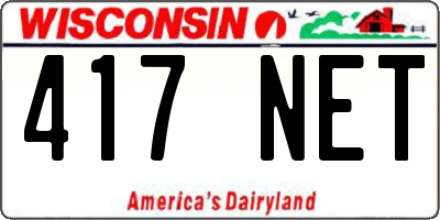WI license plate 417NET