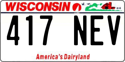 WI license plate 417NEV