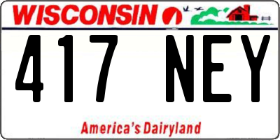 WI license plate 417NEY