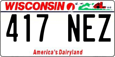 WI license plate 417NEZ