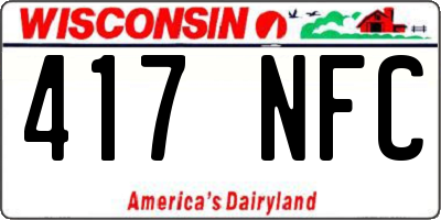 WI license plate 417NFC