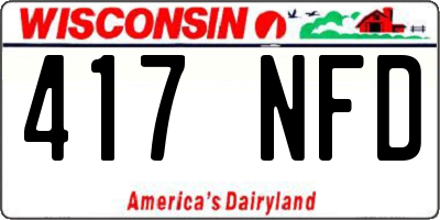 WI license plate 417NFD