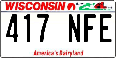 WI license plate 417NFE