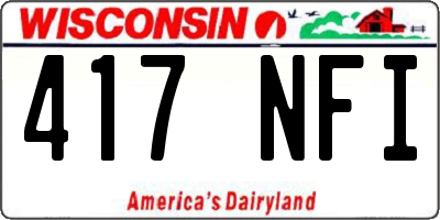 WI license plate 417NFI