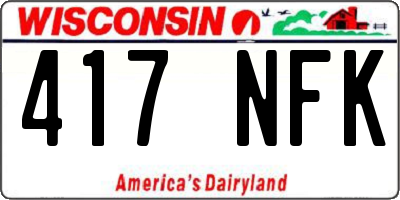WI license plate 417NFK