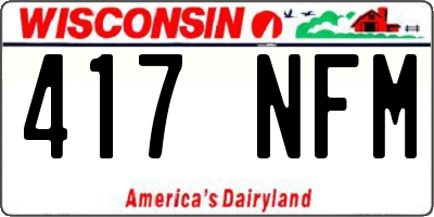 WI license plate 417NFM