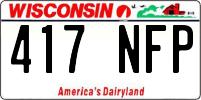 WI license plate 417NFP