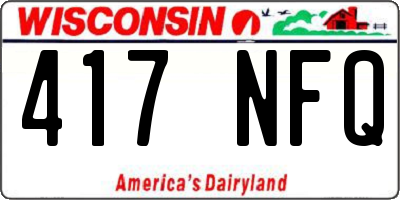 WI license plate 417NFQ