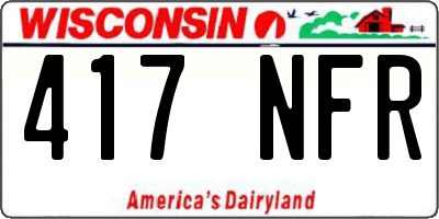 WI license plate 417NFR