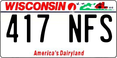 WI license plate 417NFS