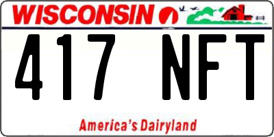 WI license plate 417NFT