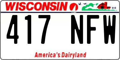 WI license plate 417NFW