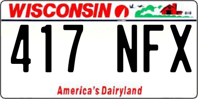 WI license plate 417NFX