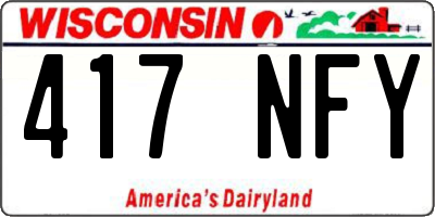 WI license plate 417NFY