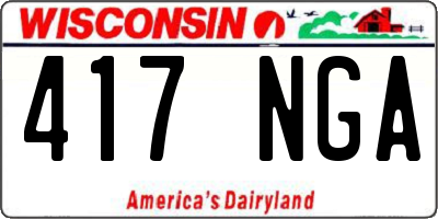 WI license plate 417NGA