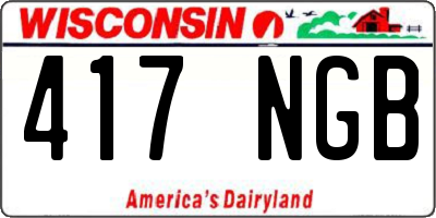 WI license plate 417NGB