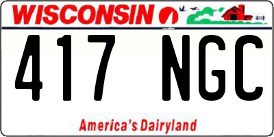 WI license plate 417NGC