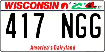 WI license plate 417NGG